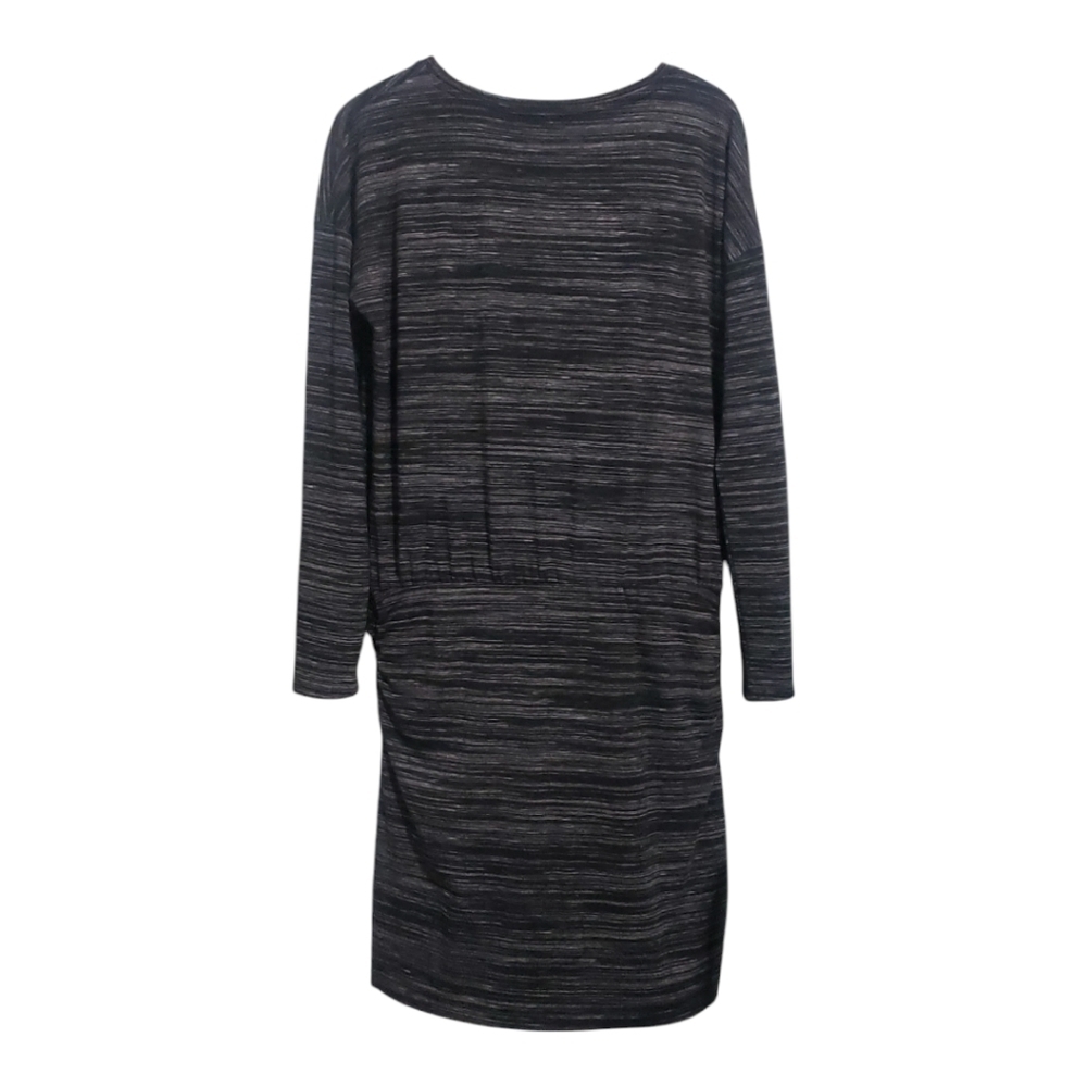 Athleta Avenues Long Sleeve Ruched Dress Mottled Gray Heather Casual Athleisure - Picture 4 of 10